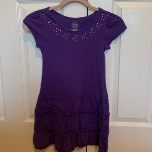 Girls Dress - Purple with Sparkles and Ruffles